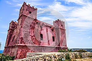 A red tower in Malta