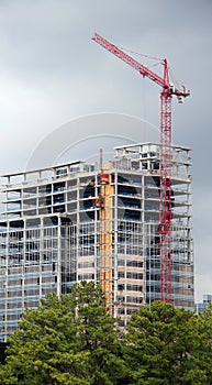 Red TowerConstruction Crane