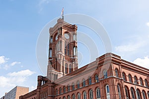 Red Town Hall at Alexanderplatz, Berlin, Germany.