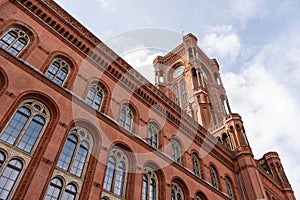 Red Town Hall at Alexanderplatz, Berlin, Germany.