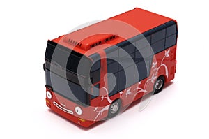 Red Toy Bus with a Happy Face