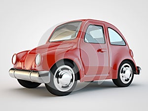 Red toy car. 3D rendering