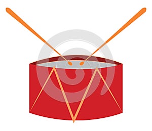 Red toy drum vector illustration