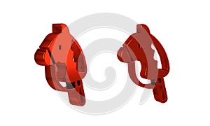 Red Toy horse icon isolated on transparent background.