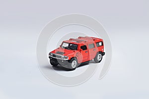 RED car white background indoor