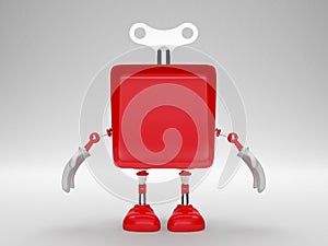 Red toy robot cube