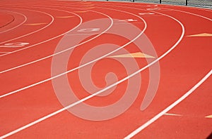 Red Track and Field lanes