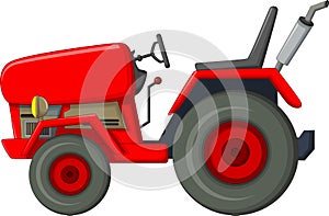 Red tractor cartoon for you design