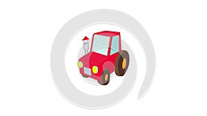 Red tractor icon animation