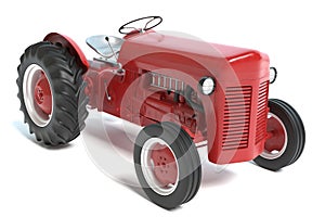 Red Tractor Isolated on white