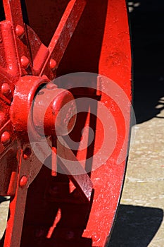 Red tractor wheel detail