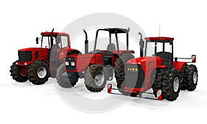 Red Tractors Isolated