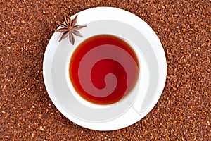 Red traditional rooibos tea full of antioxidant in photo