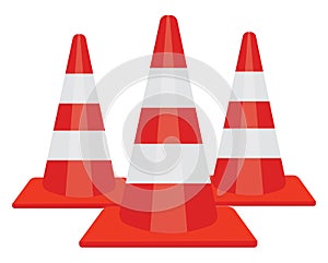 Red traffic cone, icon