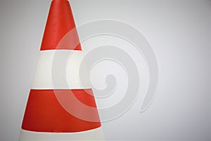 Red traffic cone isolated on white