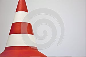 Red traffic cone isolated on white
