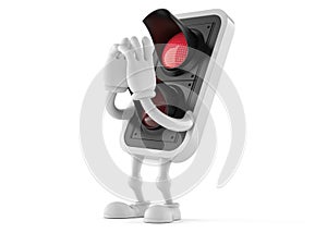 Red traffic light character shouting