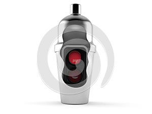 Red traffic light inside cocktail shaker