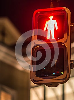 Red traffic light, for pedestrians, Japan