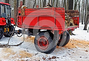 The red trailer with firewood 1