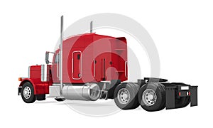 Red Trailer Truck Isolated