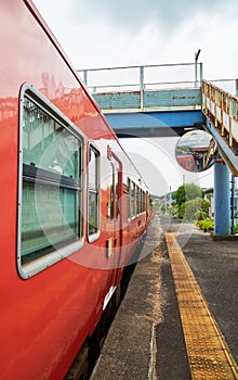 The Red Train stop at the station