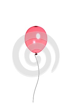 Red transparent balloon isolated on white background. Element for the design of postcards, booklets, congratulations, holidays, gi