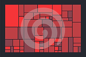 Heat map chart. Treemap graph template or pattern.