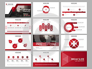 Red triangle Bundle infographic elements presentation template. business annual report, brochure, leaflet, advertising flyer,