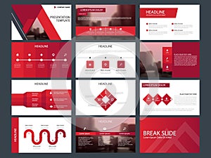 Red triangle Bundle infographic elements presentation template. business annual report, brochure, leaflet, advertising flyer,