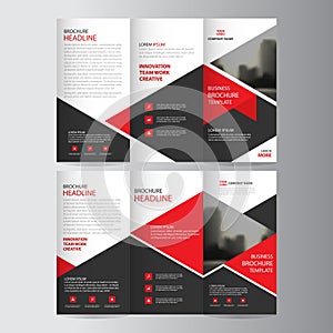 Red triangle business trifold Leaflet Brochure Flyer report temp
