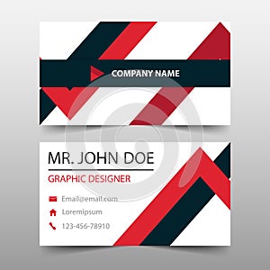 Red triangle corporate business card, name card template ,horizontal simple clean layout design template , Business banner
