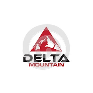 Red triangle delta mountain logo illustration