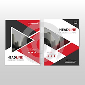 Red triangle Vector annual report Leaflet Brochure Flyer template design, book cover layout design, abstract business presentation