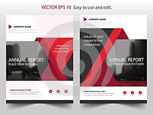 Red triangle Vector Brochure annual report Leaflet Flyer template design, book cover layout design, abstract business presentation