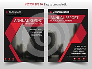 Red triangle Vector Brochure annual report Leaflet Flyer template design, book cover layout design, abstract business presentation