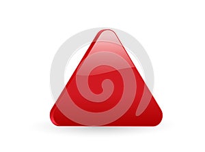 Red triangular 3d icon 2