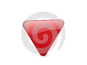 Red triangular 3d icon