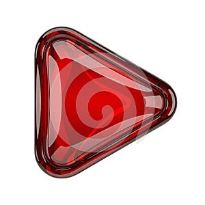 Red play button on transparent background AI Generated