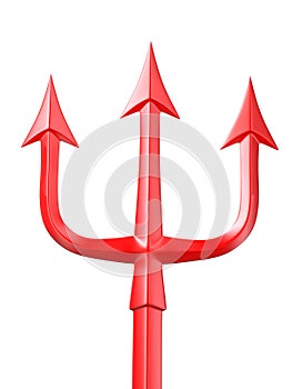 Red trident isolated