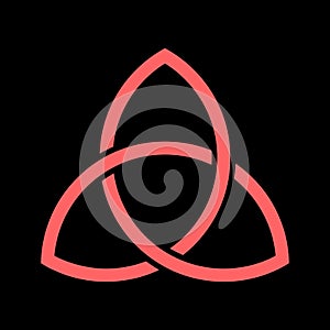 Red triquetra symbol vector