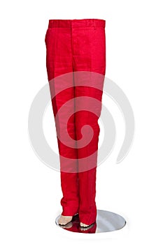 Red trousers isolated