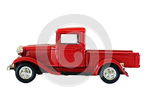 Red truck isolated