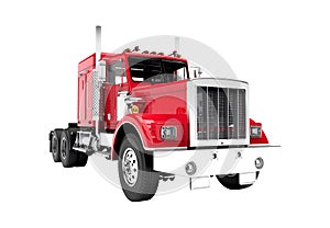 Red truck isolated on a white background
