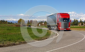 Red Truck On the Road