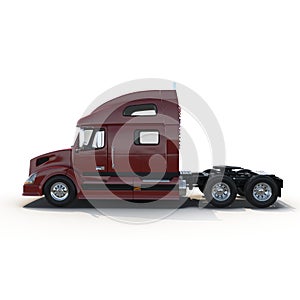 Red truck without a trailer on white 3D Illustration