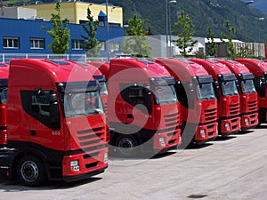 Red trucks