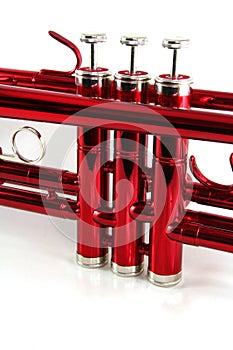 Red trumpet valves