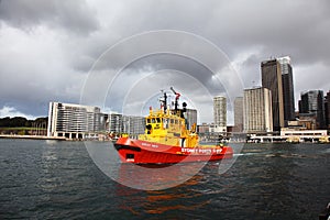 Red Tug boat in Sydney Harbour