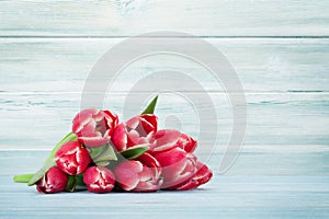 Red tulip flowers bouquet